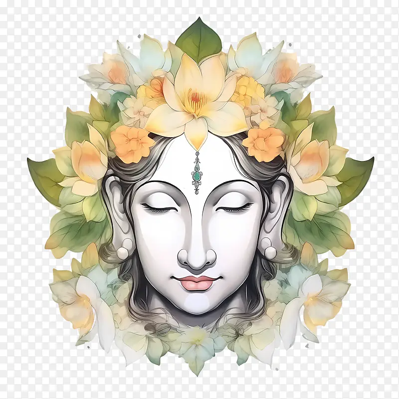 抽象脸-抽象脸印度教神脸花头带