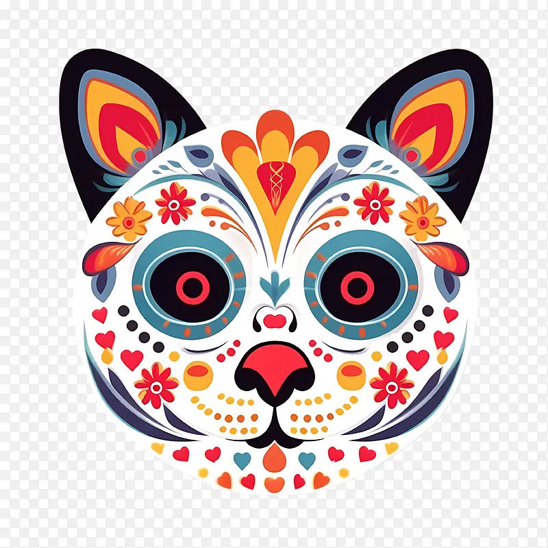 亡灵节-亡灵节亡灵节猫头骨猫糖头骨