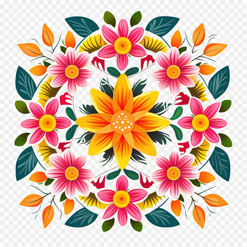 onam花卉rangoli-onam花卉rangoli花卉色彩充满活力的自然