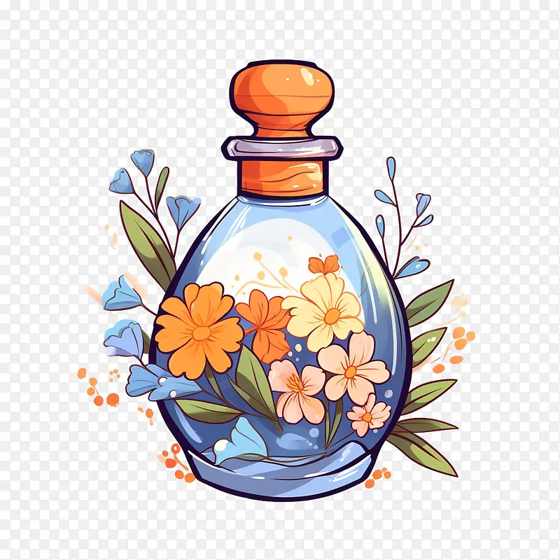 香水瓶-手绘