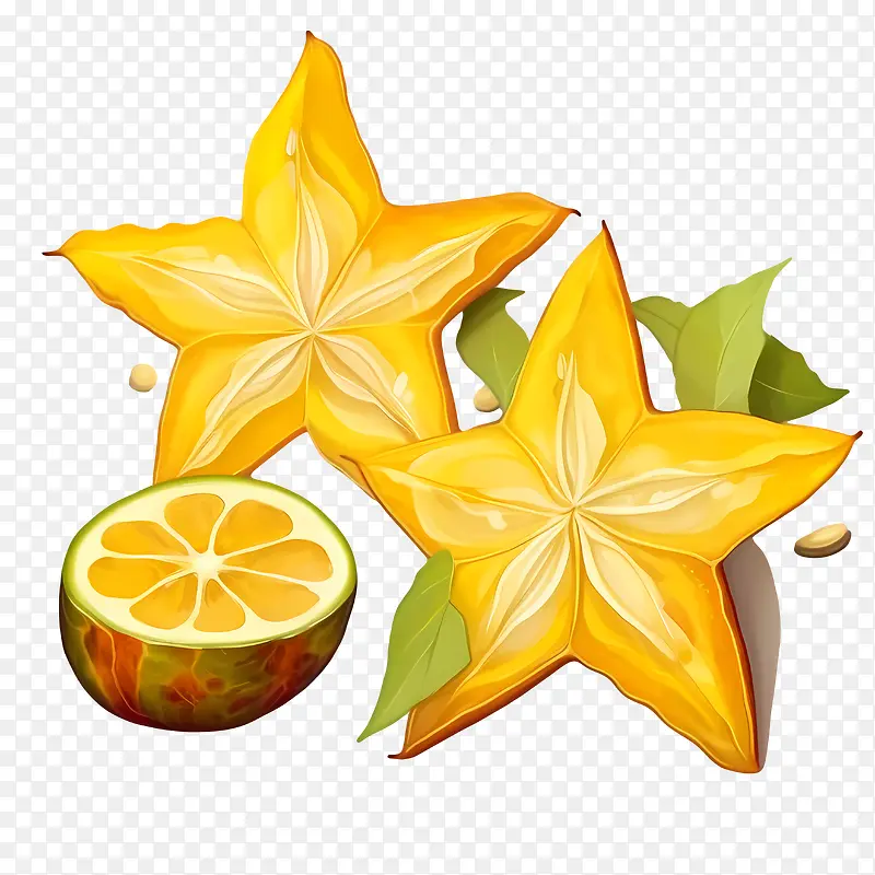 杨桃-杨桃杨桃黄色水果热带水果异国情调的水果