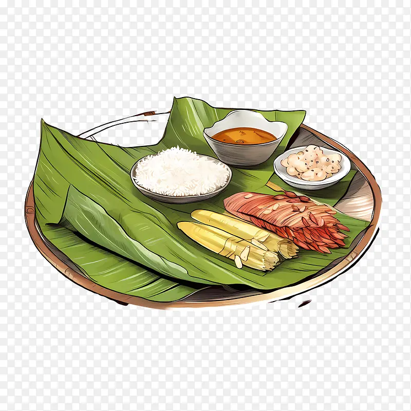 OnamSadya食物-香蕉叶