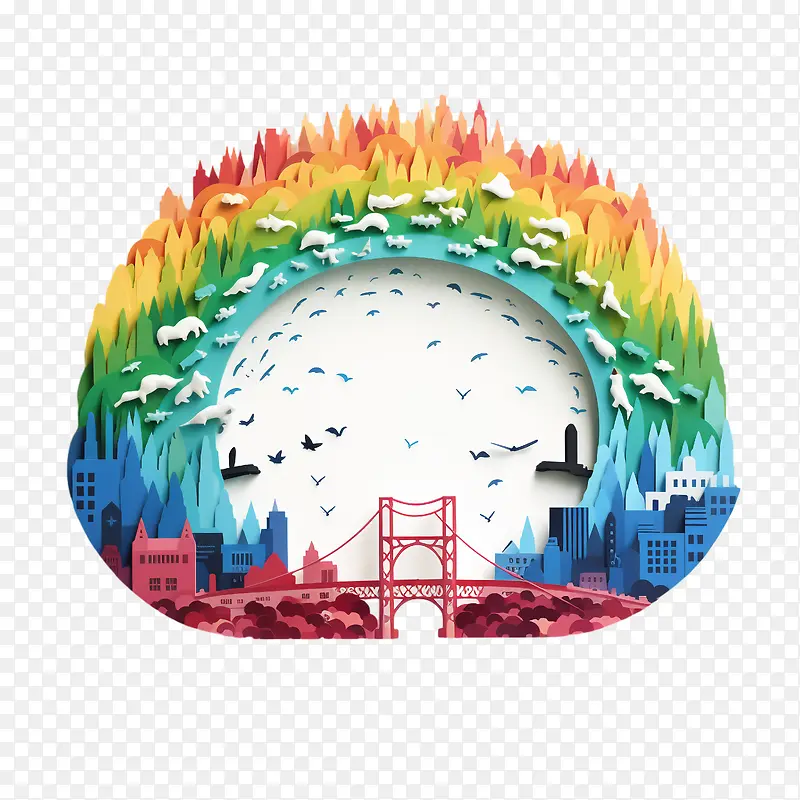 彩虹桥纪念日-几何形状