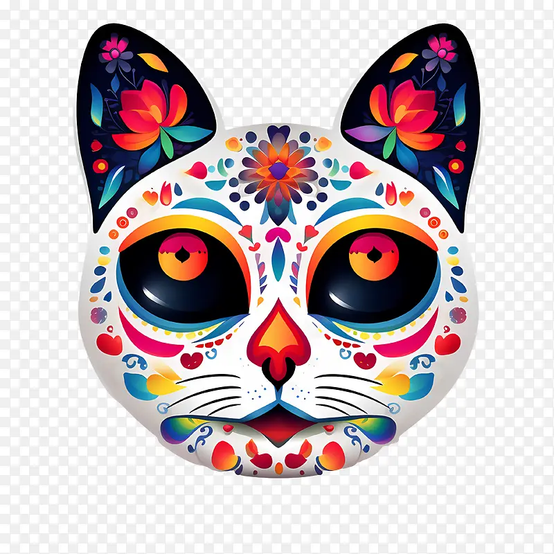 亡灵节-亡灵节亡灵节猫头骨猫头骨