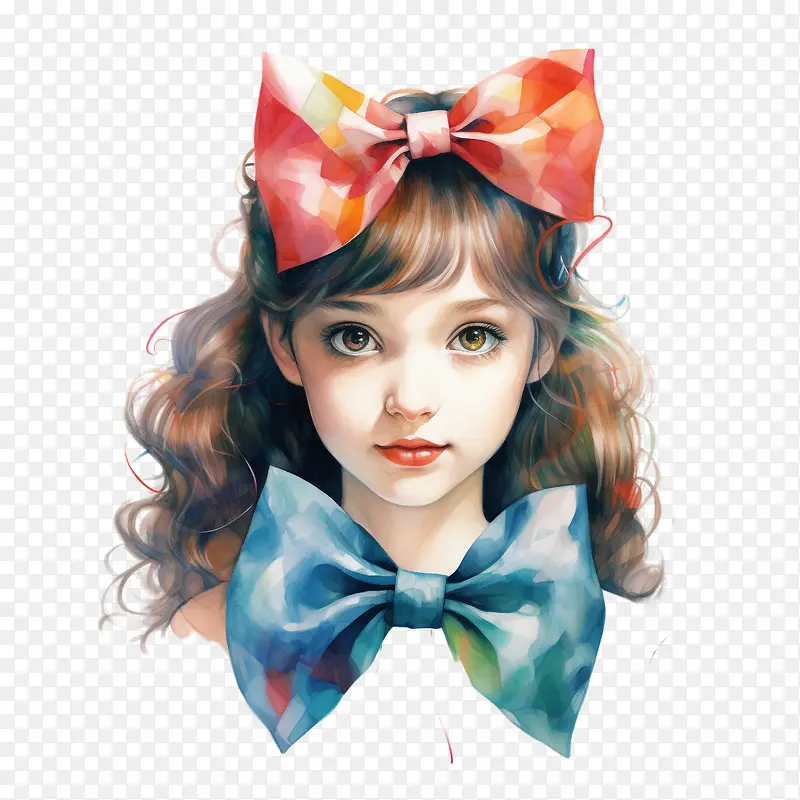 国际蝴蝶结日-国际蝴蝶结日女孩鞠躬头发脸