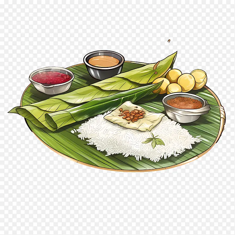 OnamSadya食物-香蕉叶