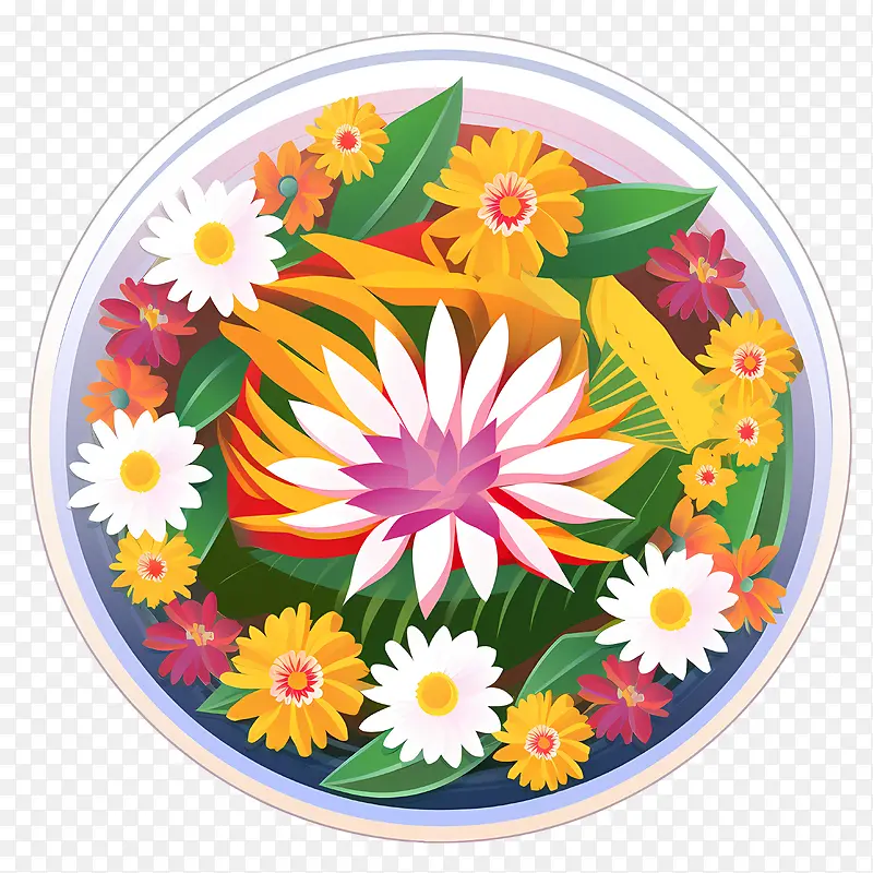 Onam花卉兰戈里-橙色