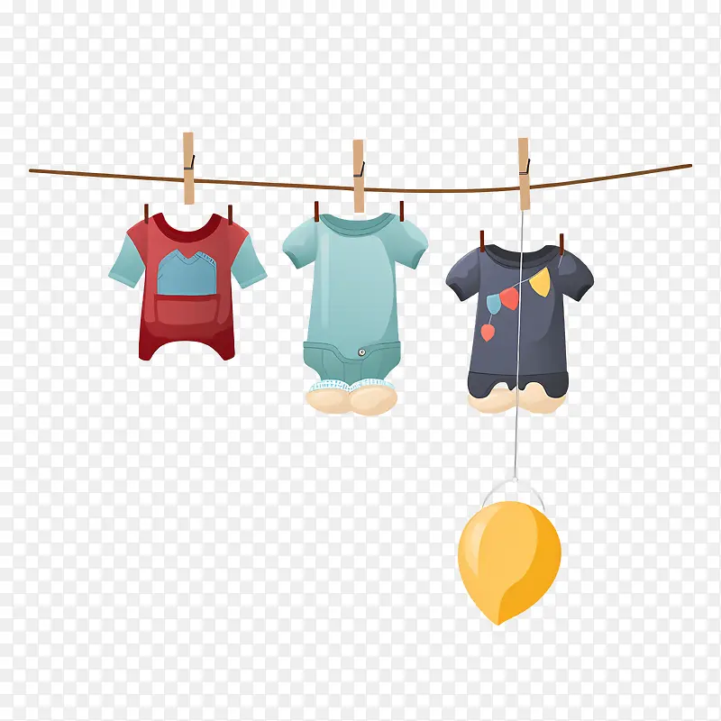 挂衣服——挂衣服婴儿衣服挂在晾衣绳上婴儿衣服晾衣绳