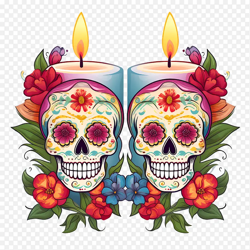 蜡烛-蜡烛亡灵节diadelosmuertos亡灵节