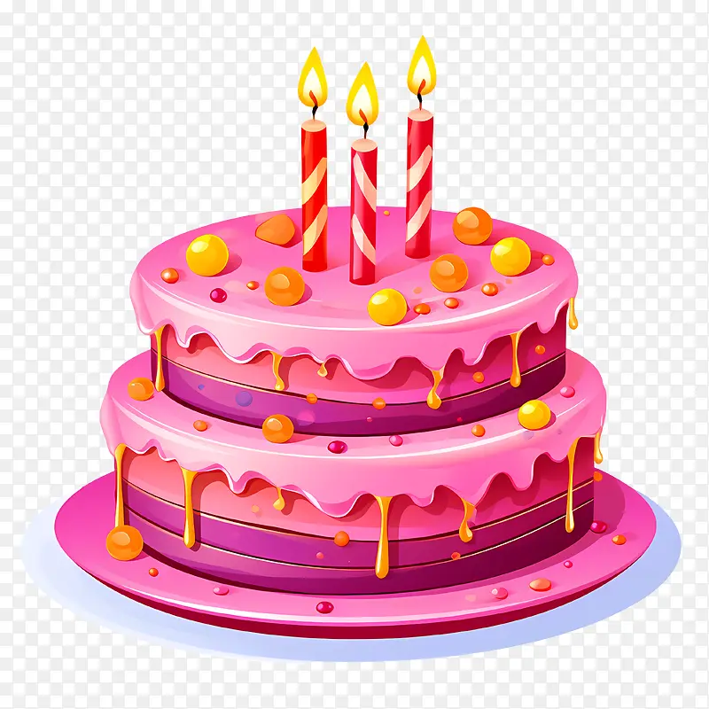 生日蛋糕-粉色生日蛋糕