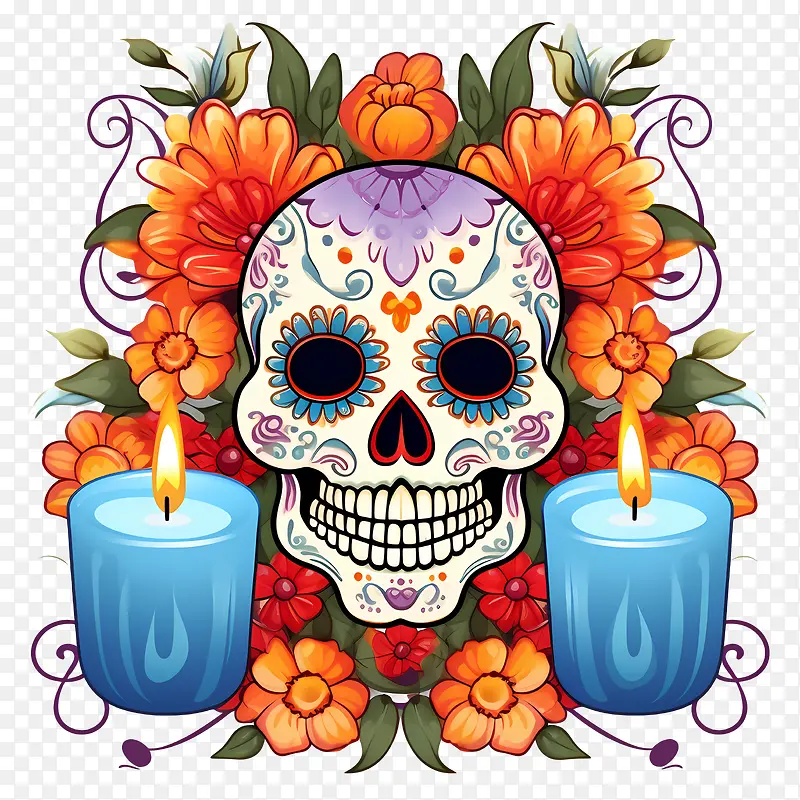 蜡烛-蜡烛亡灵节diadelosmuertos亡灵节