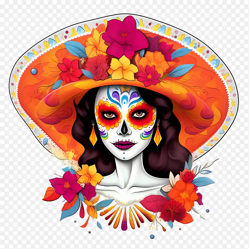 亡灵节——亡灵节亡灵节死者妇女糖头骨