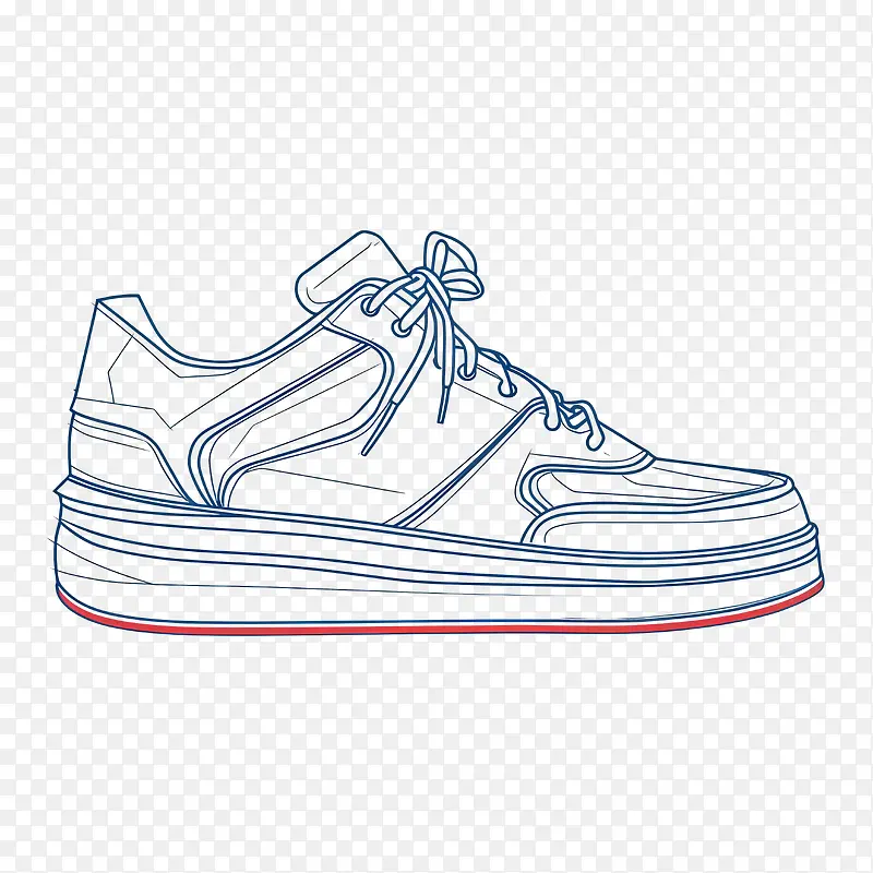 素描运动鞋-素描运动鞋运动鞋鞋黑色蓝色