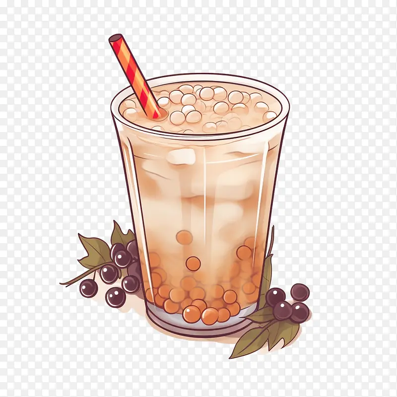 珍珠奶茶-草莓