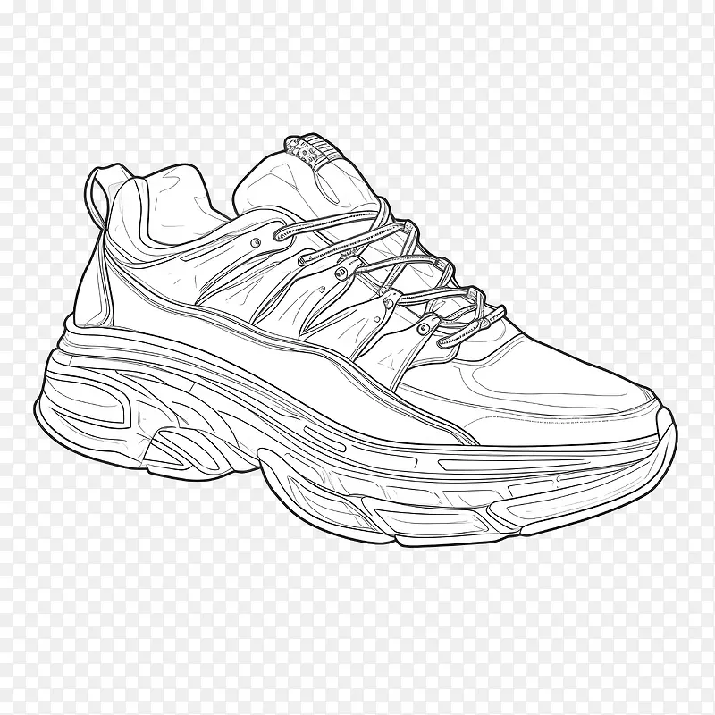 素描运动鞋-素描运动鞋鞋运动鞋跑步鞋运动鞋