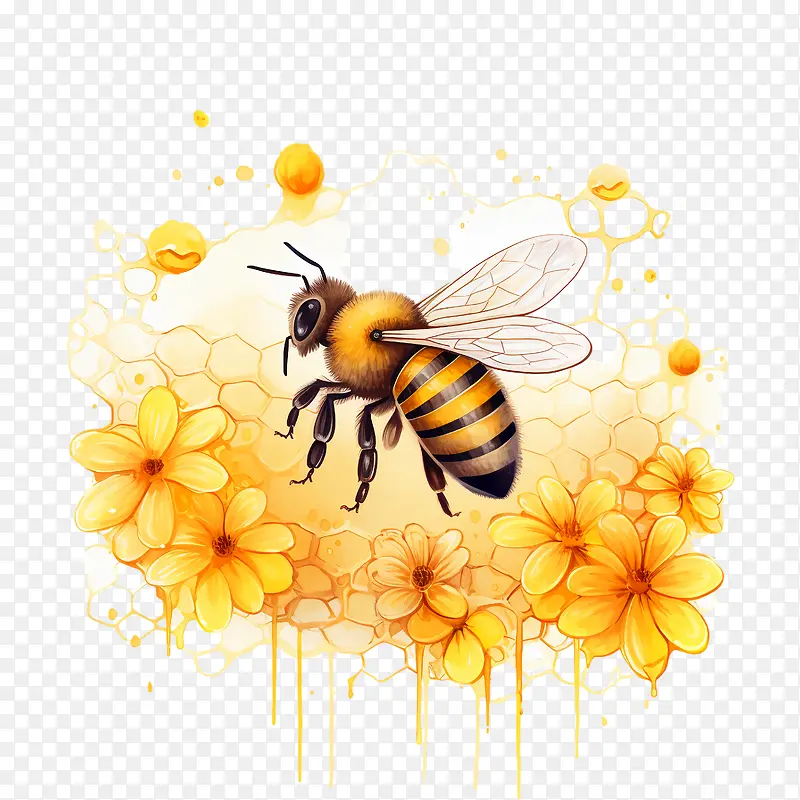 世界蜜蜂日-世界蜜蜂日蜜蜂蜂窝蜂蜜金银花