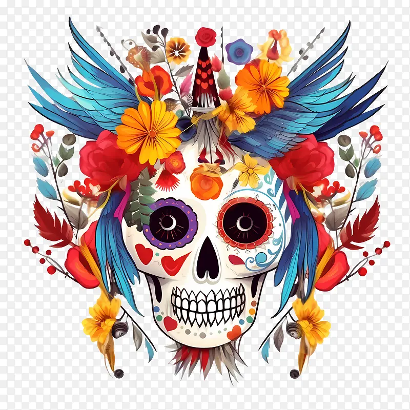 亡灵节——亡灵节diadelosmuertos头骨亡灵节色彩缤纷