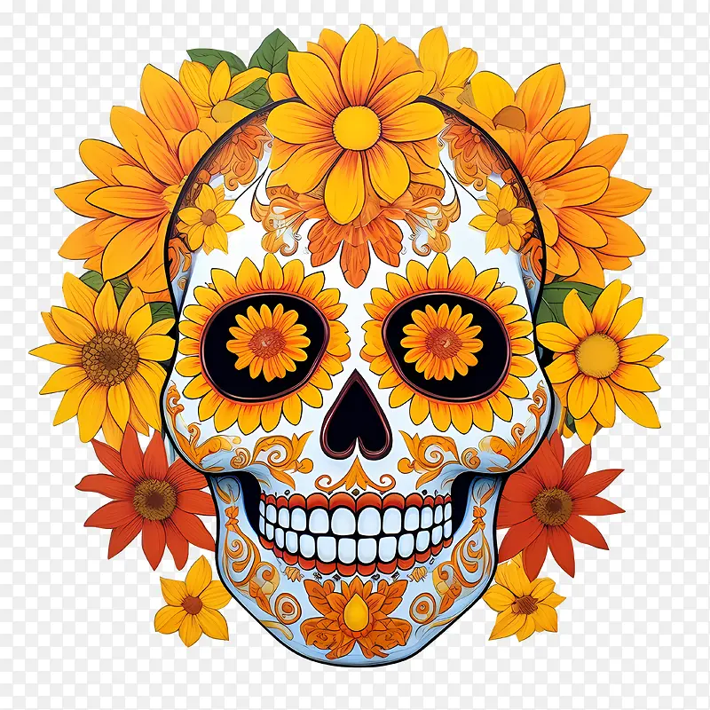 亡灵节——亡灵节diadelosmuertos头骨糖头骨多彩