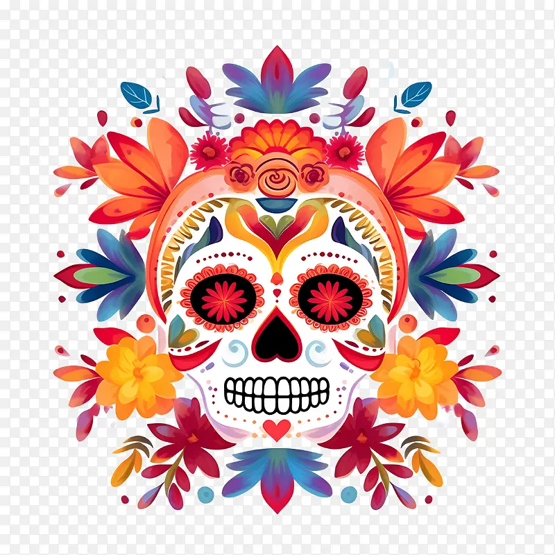亡灵节——亡灵节diadelosmuertos多彩的亡灵节糖头骨