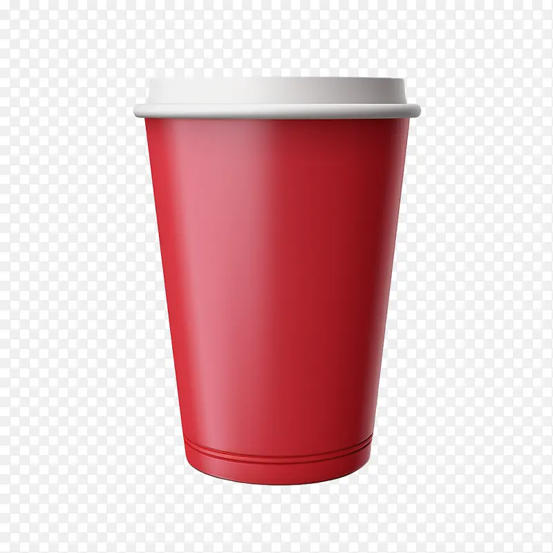 纸杯-纸杯红色杯子一次性杯子塑料杯外卖杯