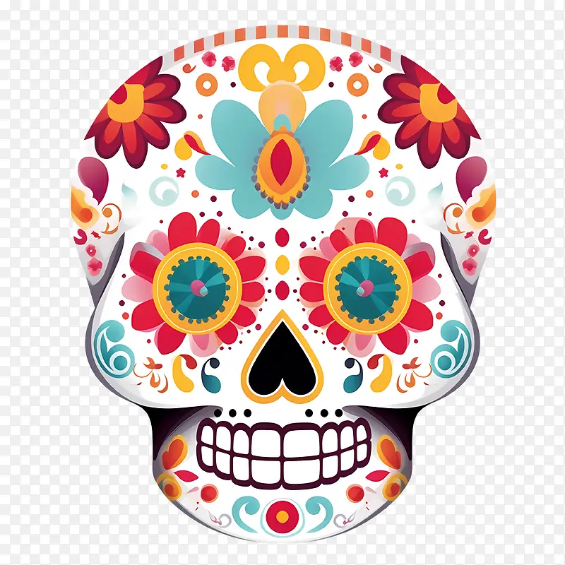 亡灵节——亡灵节diadelosmuertos头骨糖头骨多彩