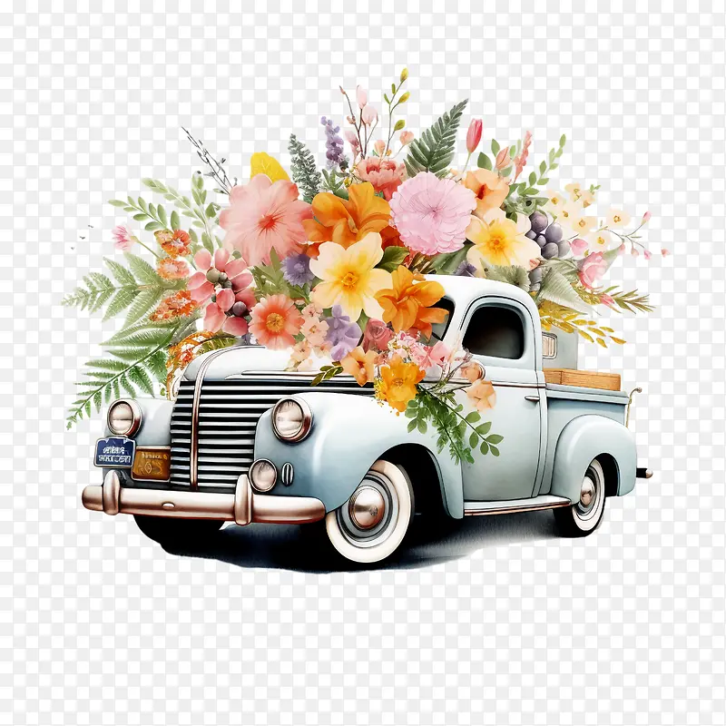 老爷车-鲜花花束
