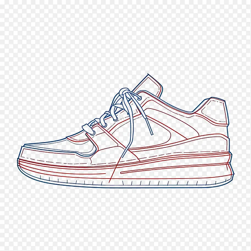 素描运动鞋-素描运动鞋鞋运动鞋运动鞋鞋带