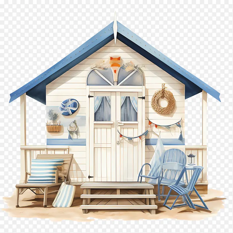 海滩小屋-海滩小屋海滩小屋沙子蓝色白色