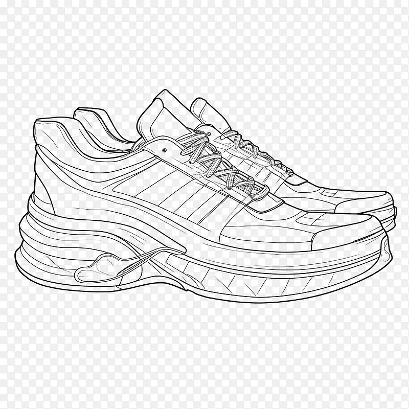 素描运动鞋-素描运动鞋鞋运动鞋跑步鞋运动鞋