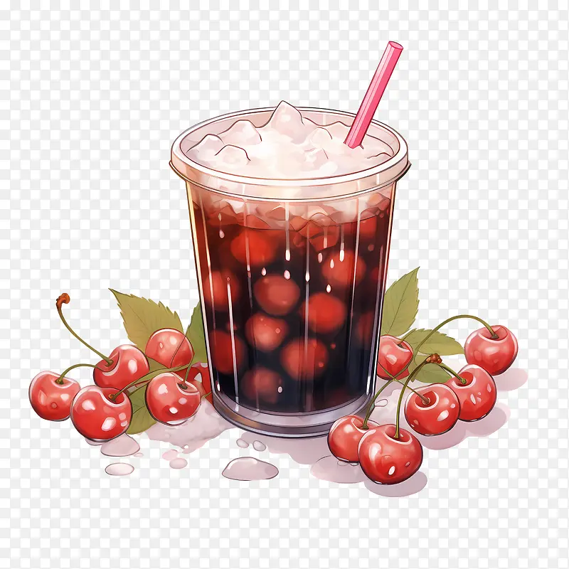 珍珠奶茶-珍珠奶茶樱桃汽水冰吸管