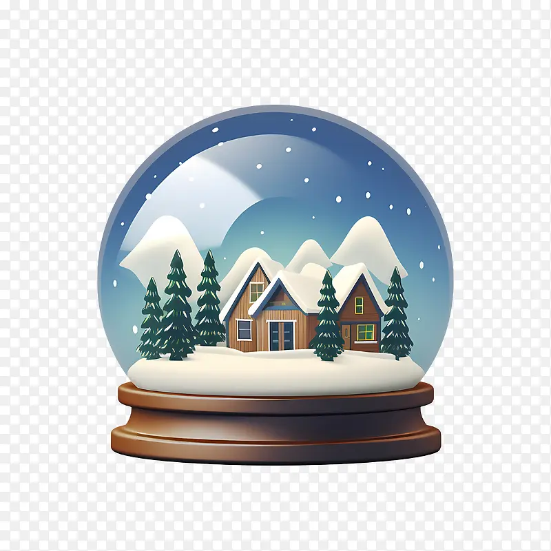 圣诞雪球-圣诞雪球屋雪球冬季树木