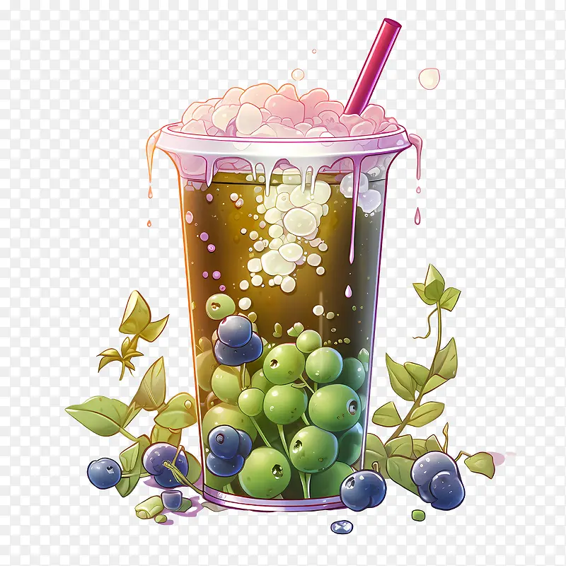 抹茶珍珠奶茶-抹茶珍珠奶茶蓝莓柠檬水冰镇