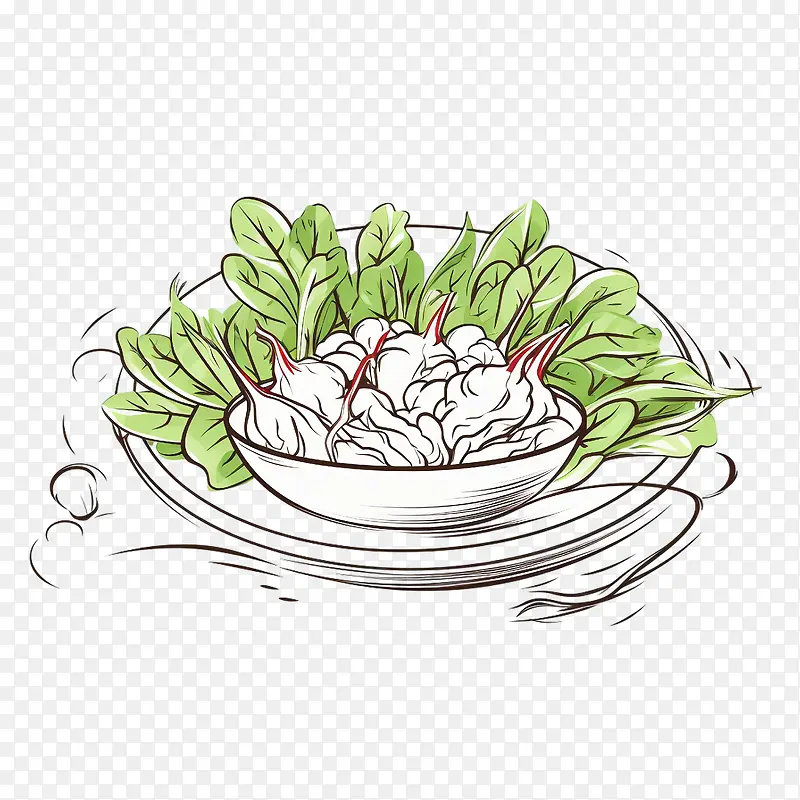素描沙拉-手绘