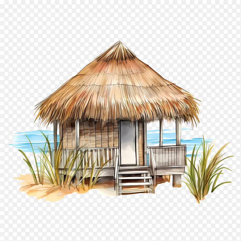 海滩小屋-棕榈树