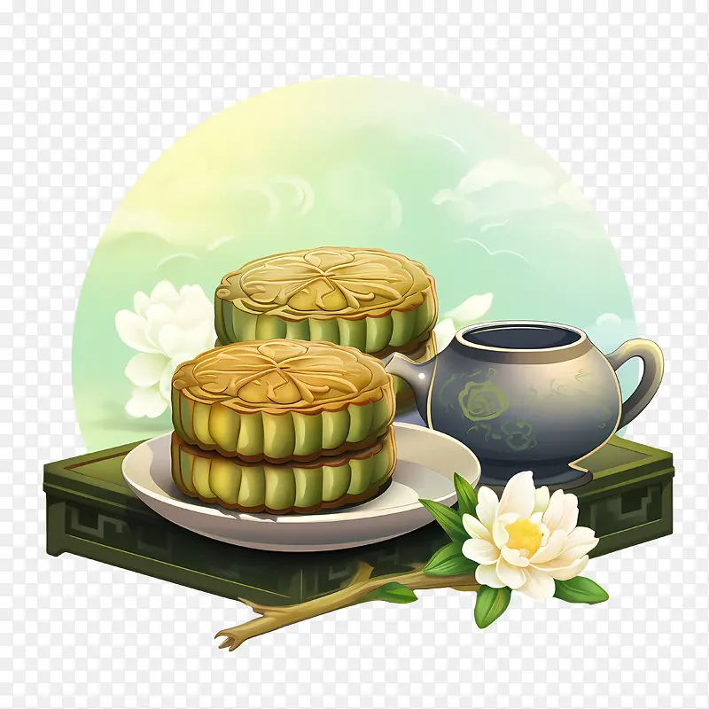 绿色月饼-绿茶