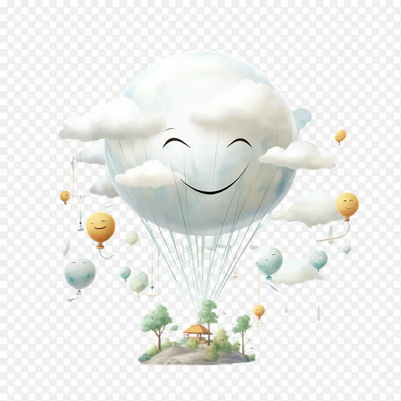 世界微笑日-世界微笑日气球快乐卡通笑脸