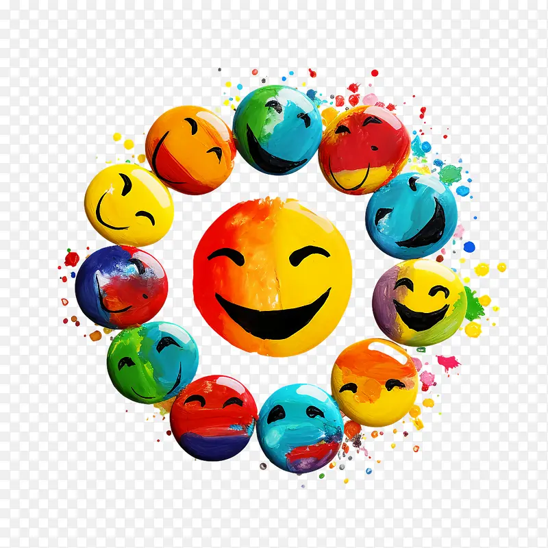 世界微笑日-世界微笑日笑脸颜色微笑咧着嘴笑