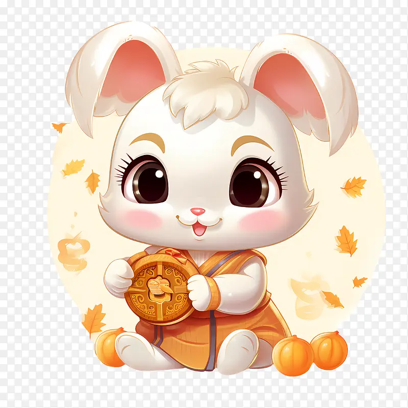 兔子和月饼-兔子和月饼中秋可爱可爱异想天开