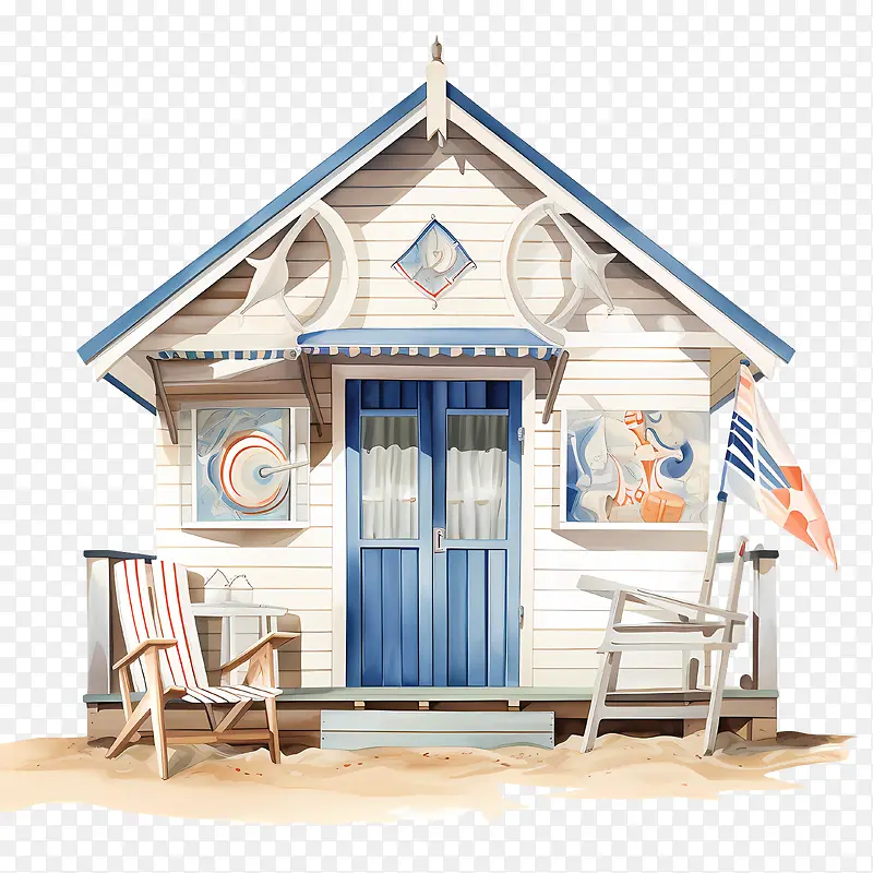 海滩小屋-海滩小屋海滩小屋蓝白色