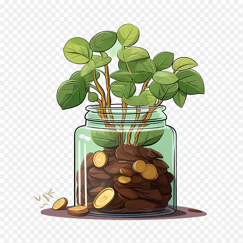 世界节俭日-世界节俭日钱植物罐硬币