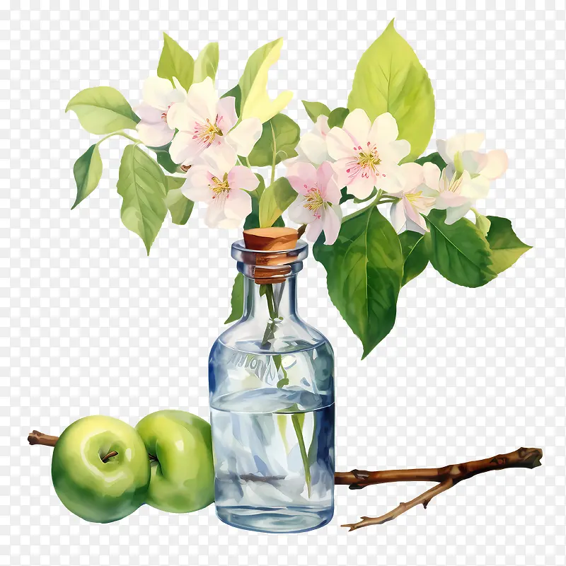苹果花-苹果花花瓶水枝