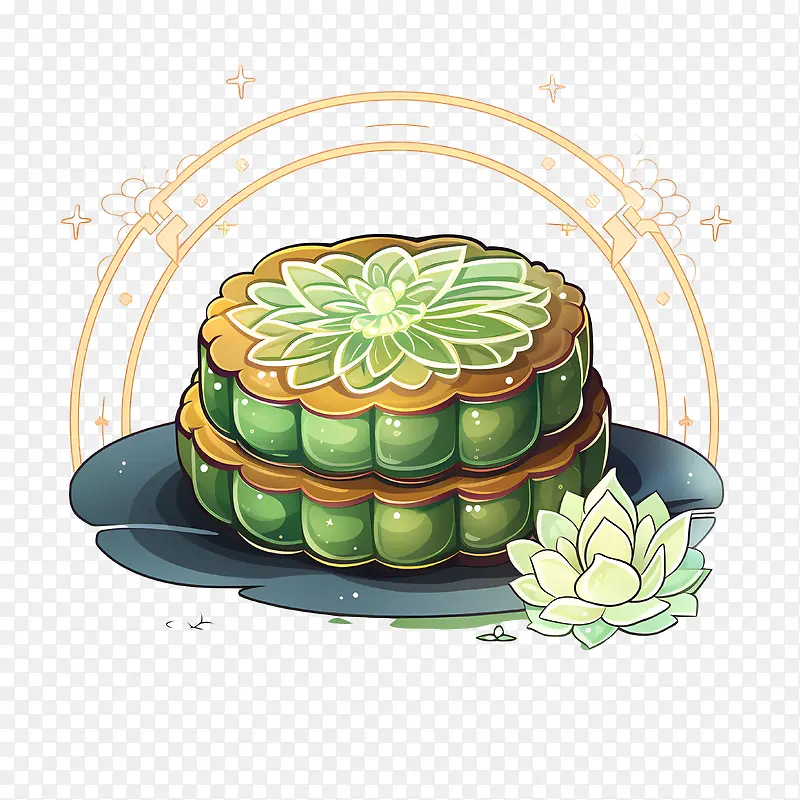 绿色月饼-绿色月饼面包蛋糕糕点蔬菜