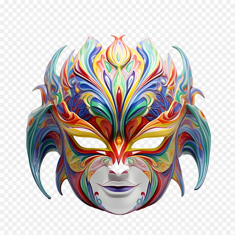 狂欢节面具-狂欢节面具多彩复杂的设计艺术图案
