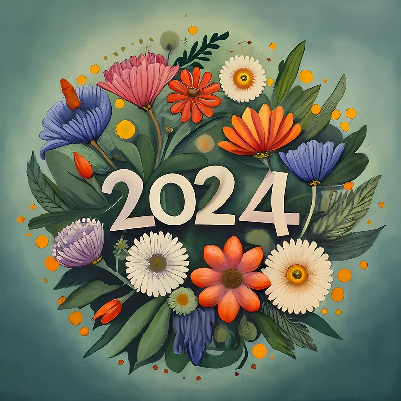 2024年新年快乐-手绘