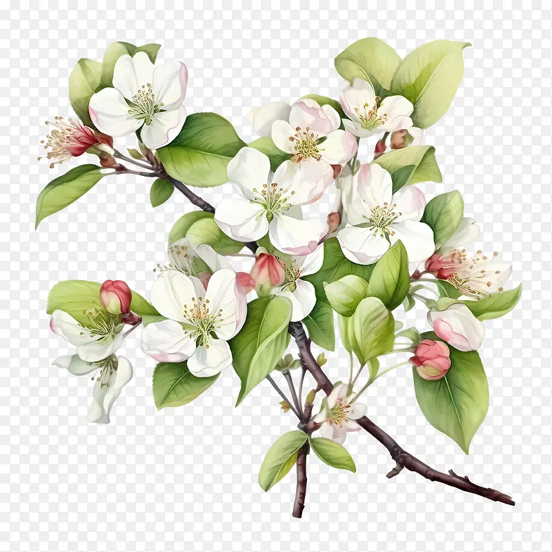 苹果花-苹果花苹果花春天自然分支