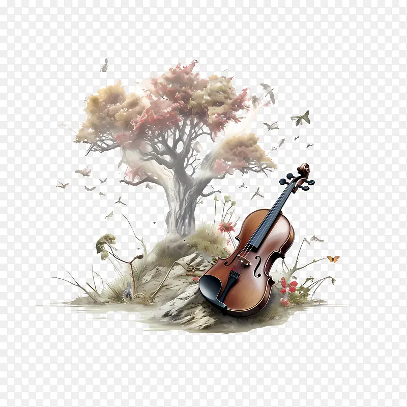 小提琴日-小提琴日小提琴树微风蝴蝶