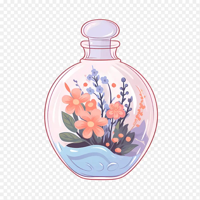 香水瓶-香水瓶玻璃瓶插花植物香水