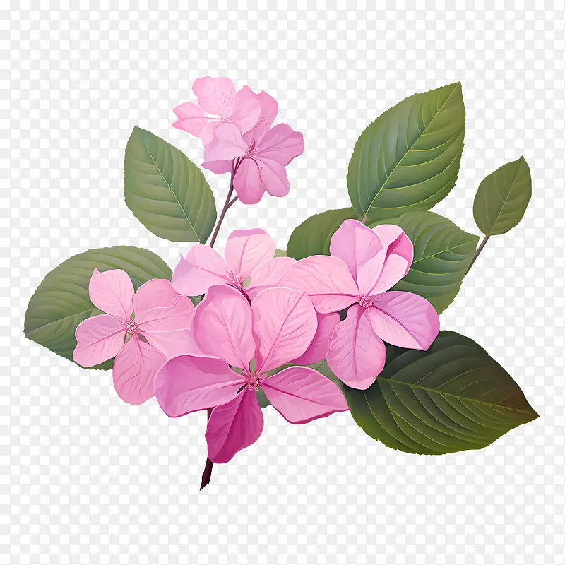 绣球花-绣球花粉红色的花朵绿叶花朵自然