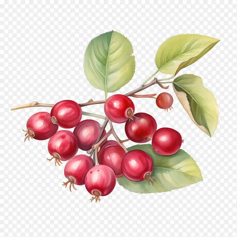 红蔓越莓-红蔓越莓浆果水果红色簇
