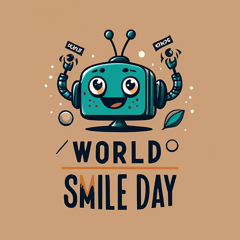 世界微笑日-世界微笑日机器人笑脸可爱有趣